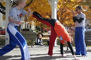 Students demonstrate Capoeira at Fall Fest.